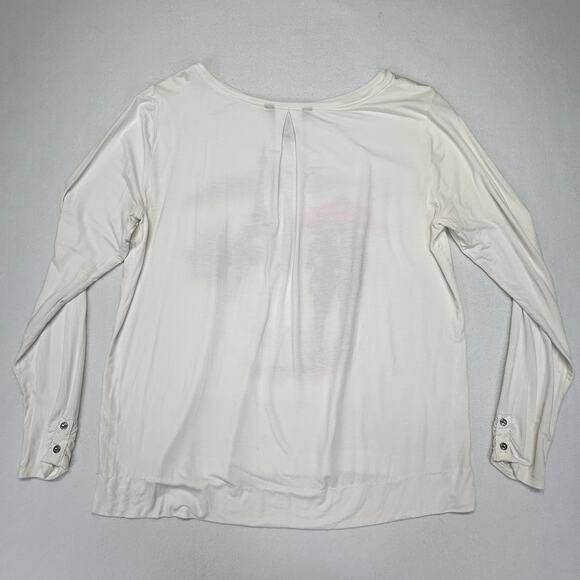 Lot of 2 WHBM TOP Artsy Paris White + BOLERO BLAZER Linen Blend Blue 3/4 Sleeve - Picture 9 of 16